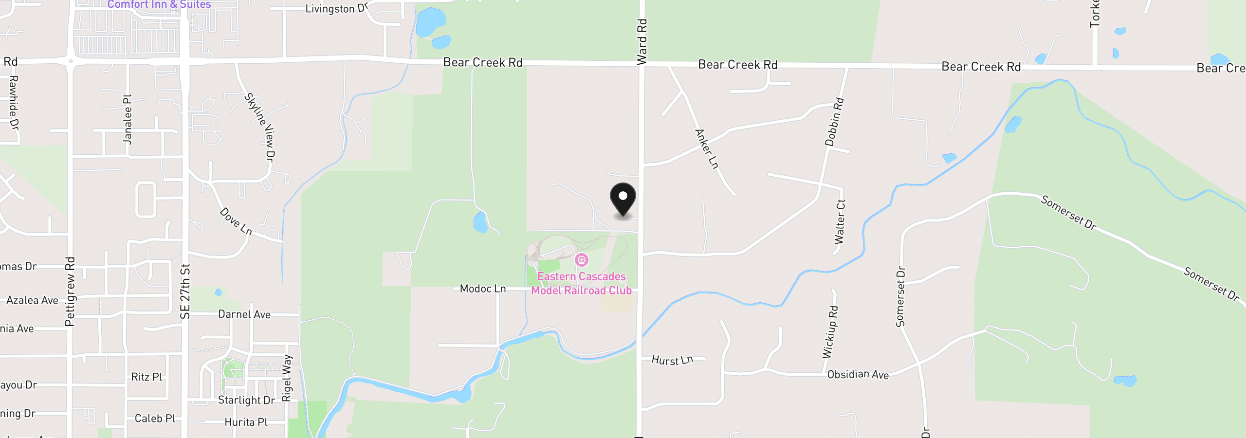 Map showing the location of 61885 Ward Rd, Bend, OR 97702