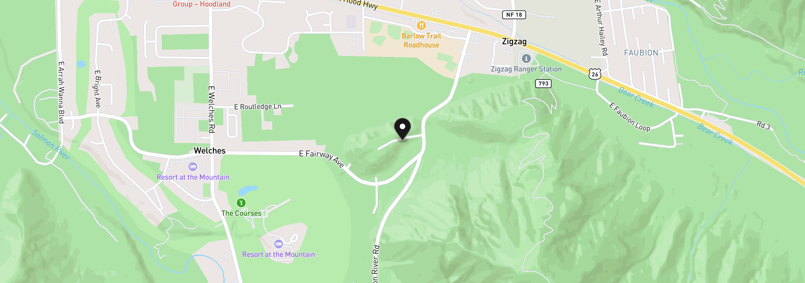 Map showing the location of 69468 E Rolling Green Ct, Welches, OR 97067