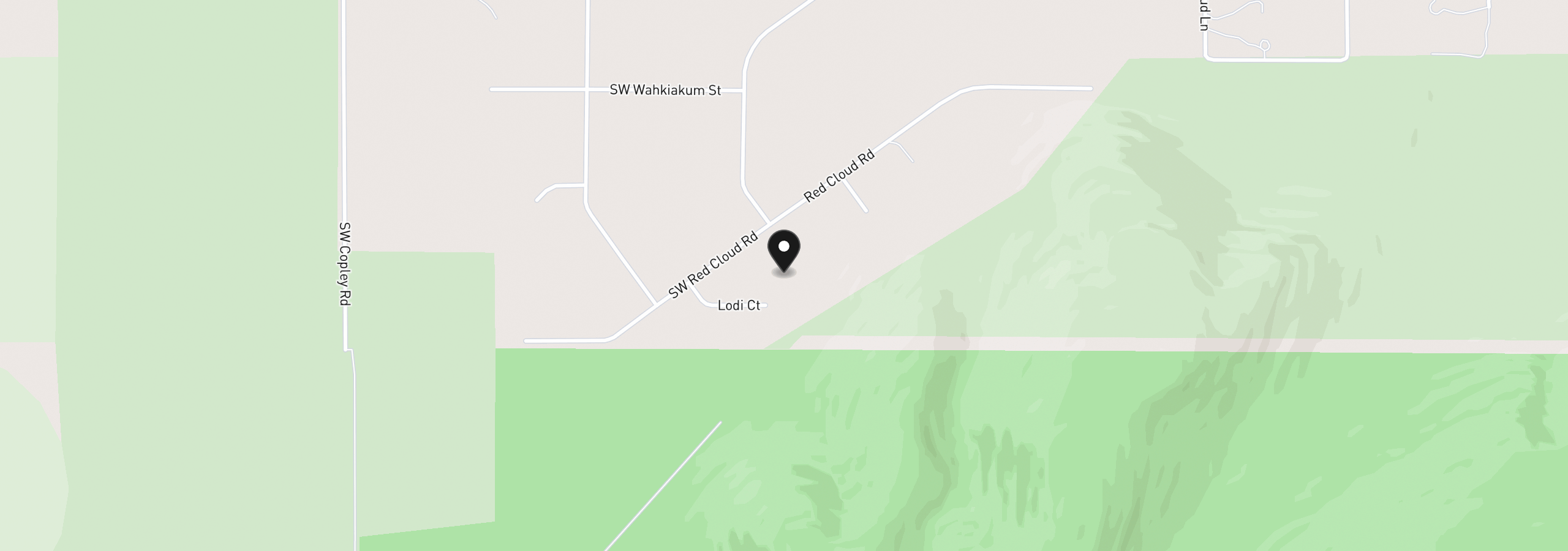 Map showing the location of 11744 SW Red Cloud Rd, Powell Butte, OR 97753