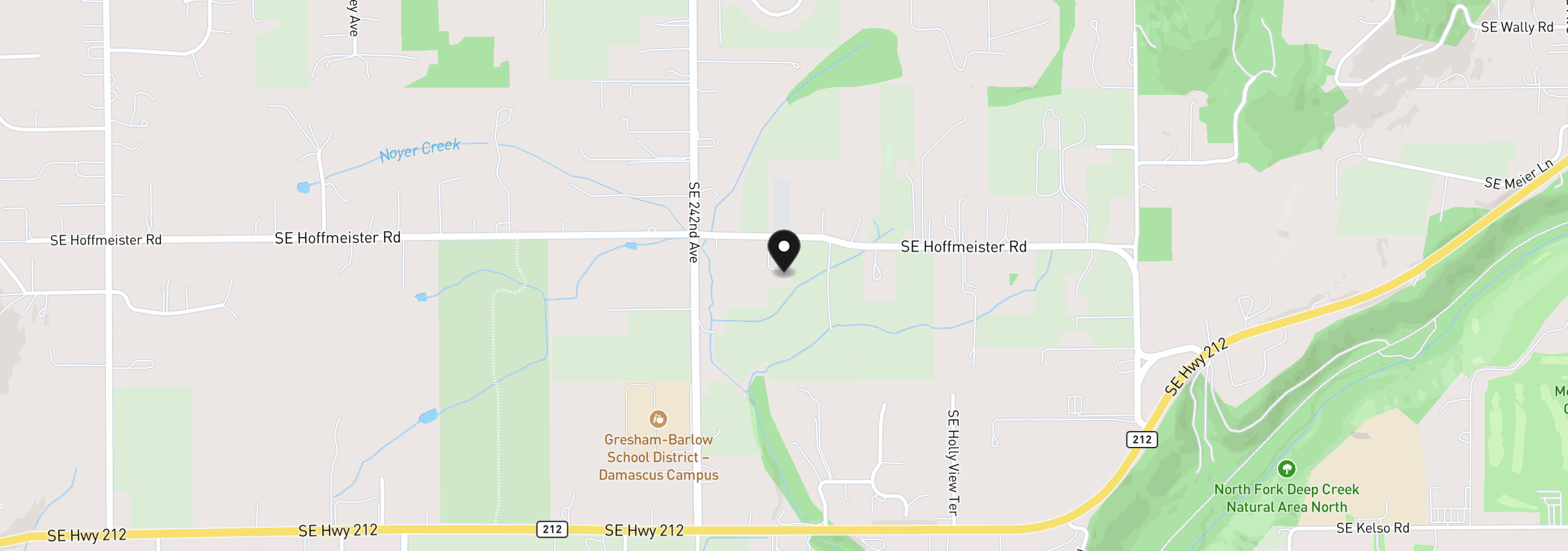 Map showing the location of 24420 SE Hoffmeister Rd, Damascus, OR 97089