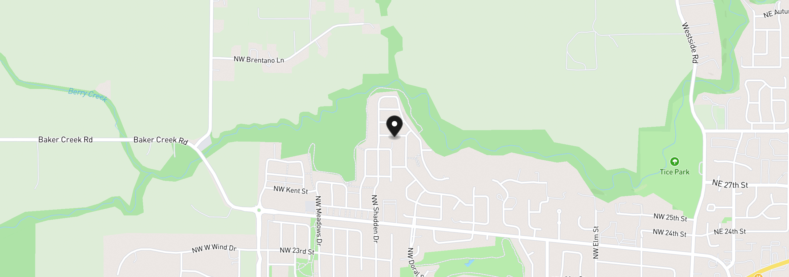 Map showing the location of 1552 NW Tracy St, McMinnville, OR 97128