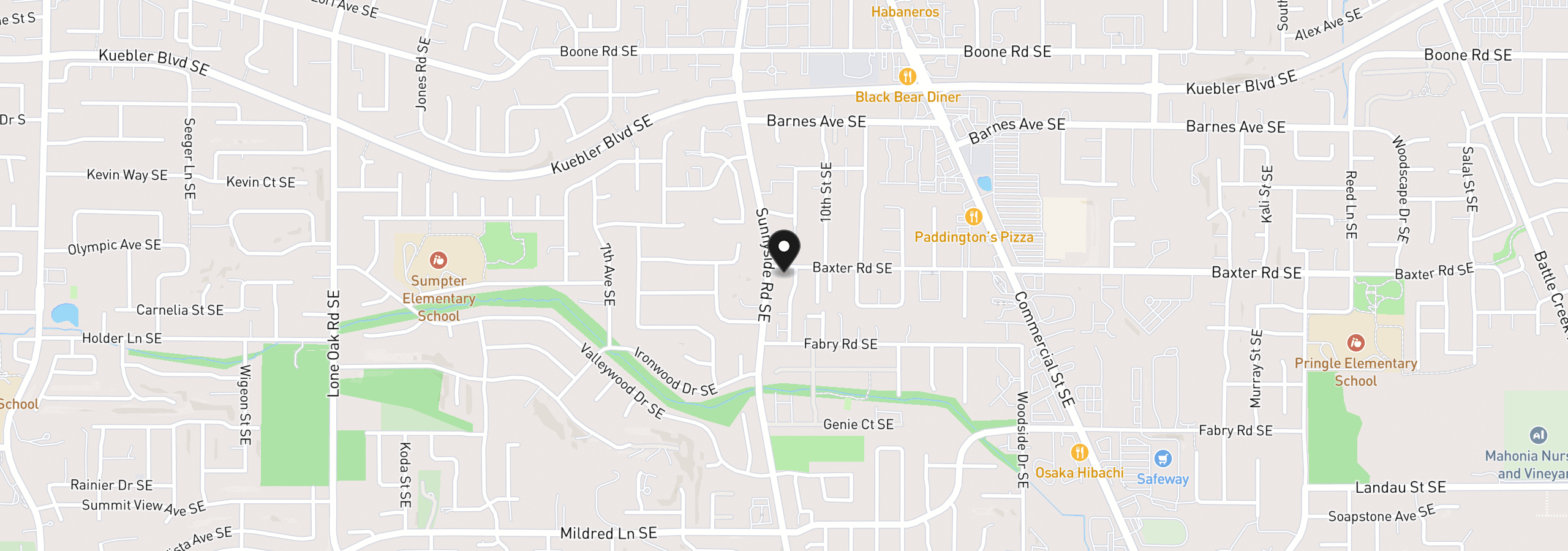Map showing the location of 920 Baxter Rd, Salem, OR 97306