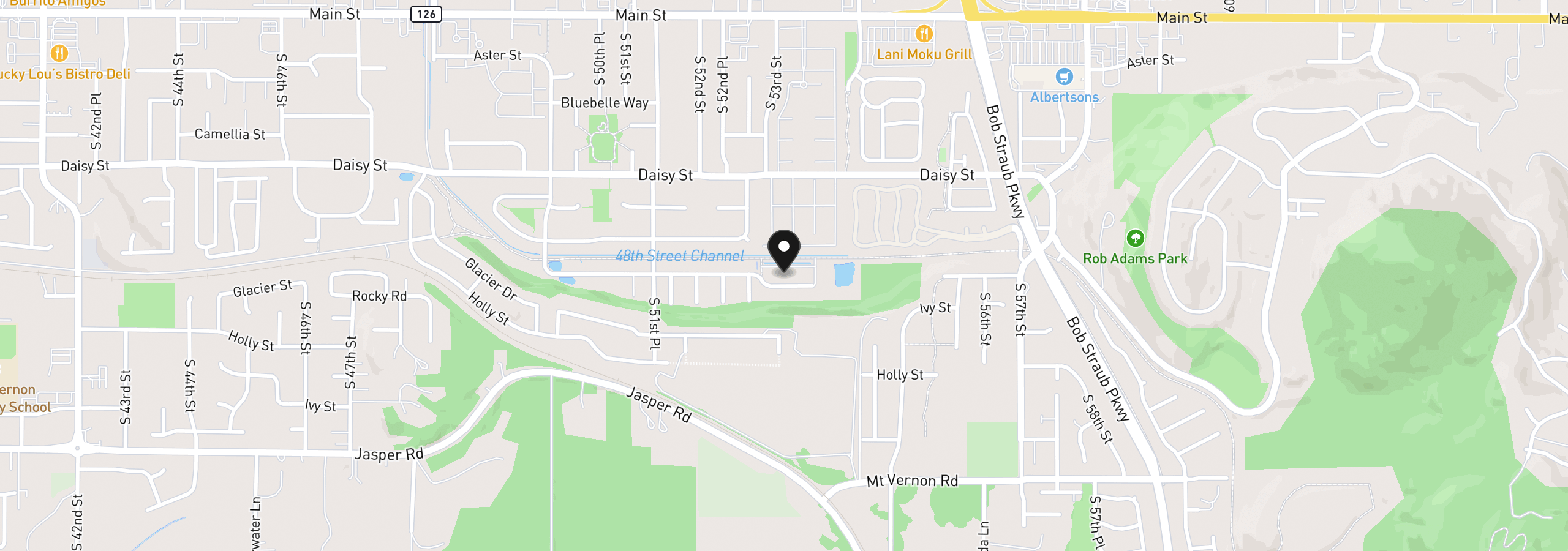 Map showing the location of 5320 Squirrel St, Springfield, OR 97478