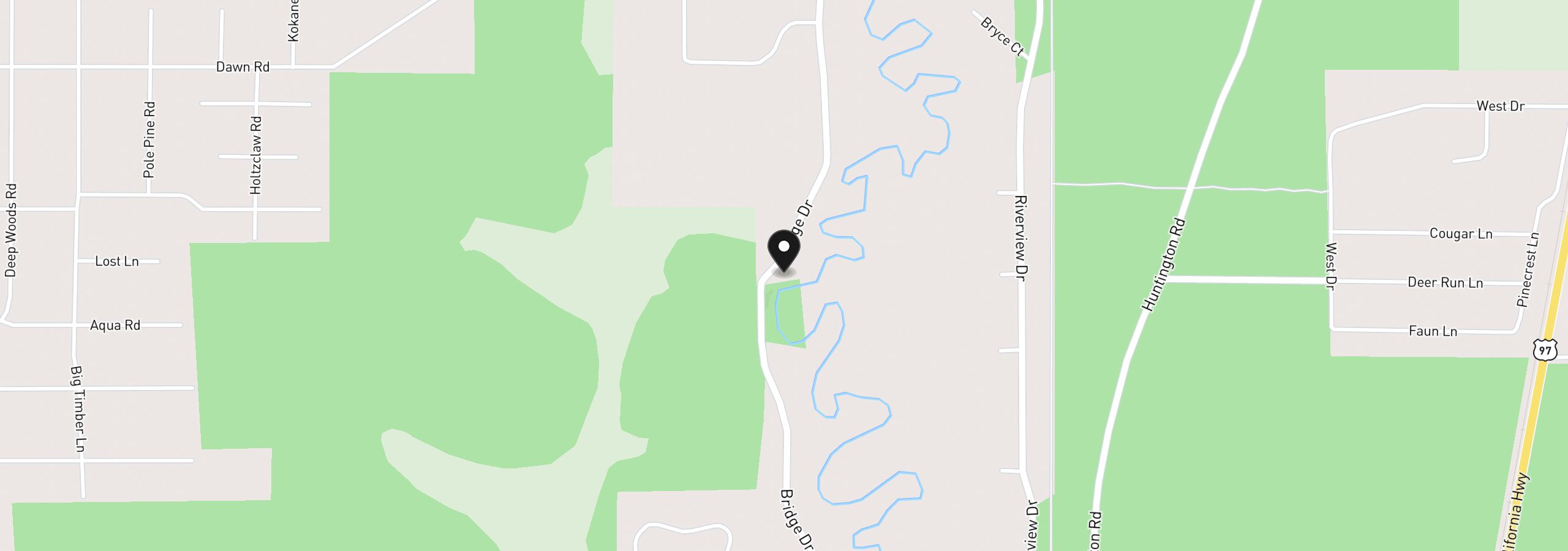 Map showing the location of 53254 Bridge Dr, La Pine, OR 97739