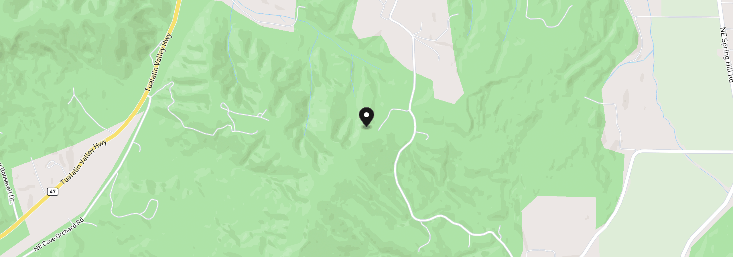 Map showing the location of 23175 NE Ridge Rd, Gaston, OR 97119