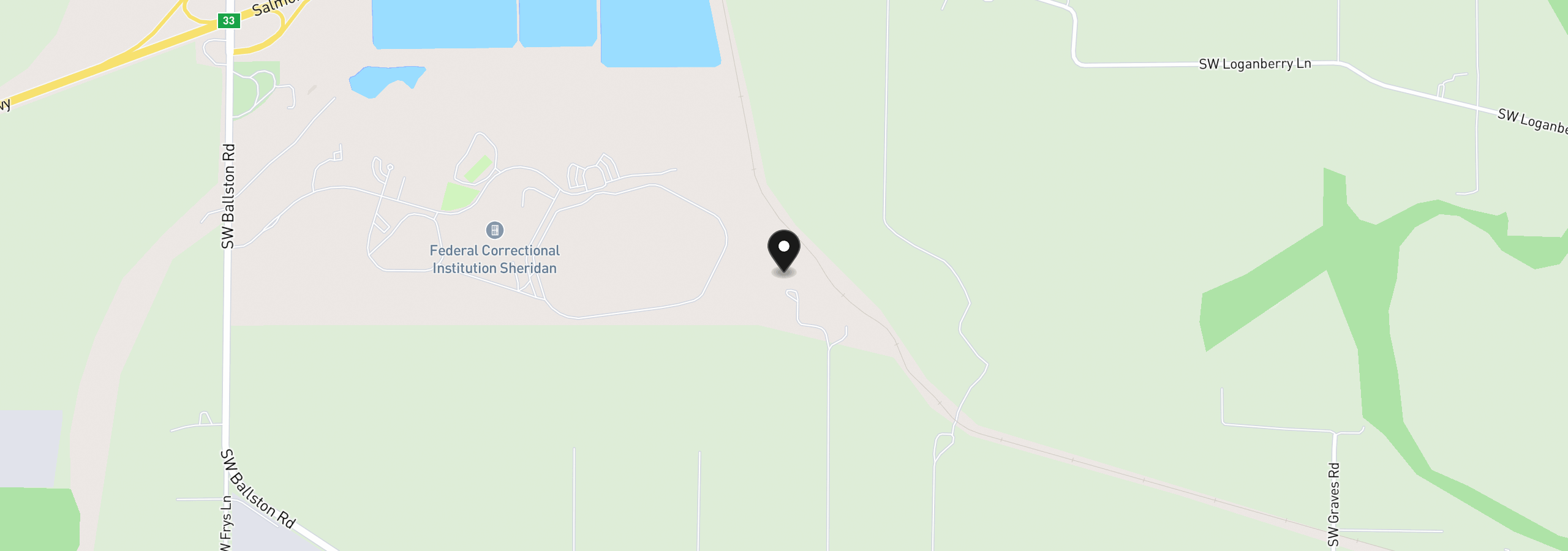 Map showing the location of 25400 SW Ballston Rd, Sheridan, OR 97378