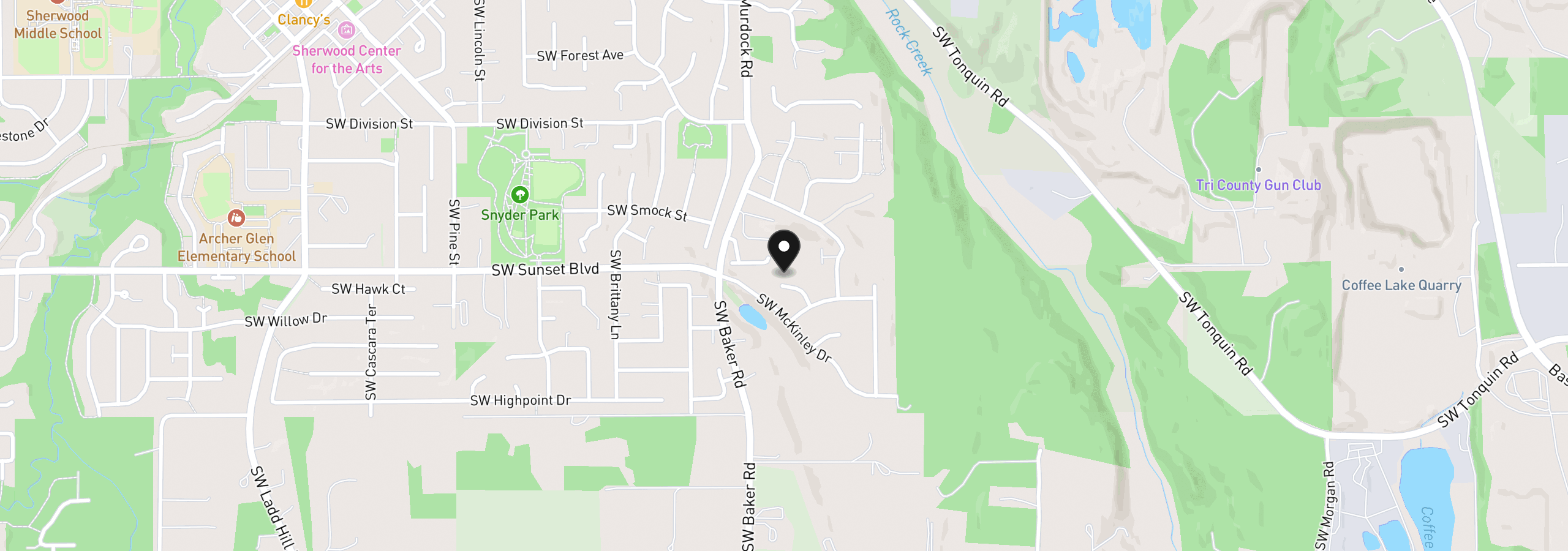 Map showing the location of 23526 SW McLoughlin Ct, Sherwood, OR 97140