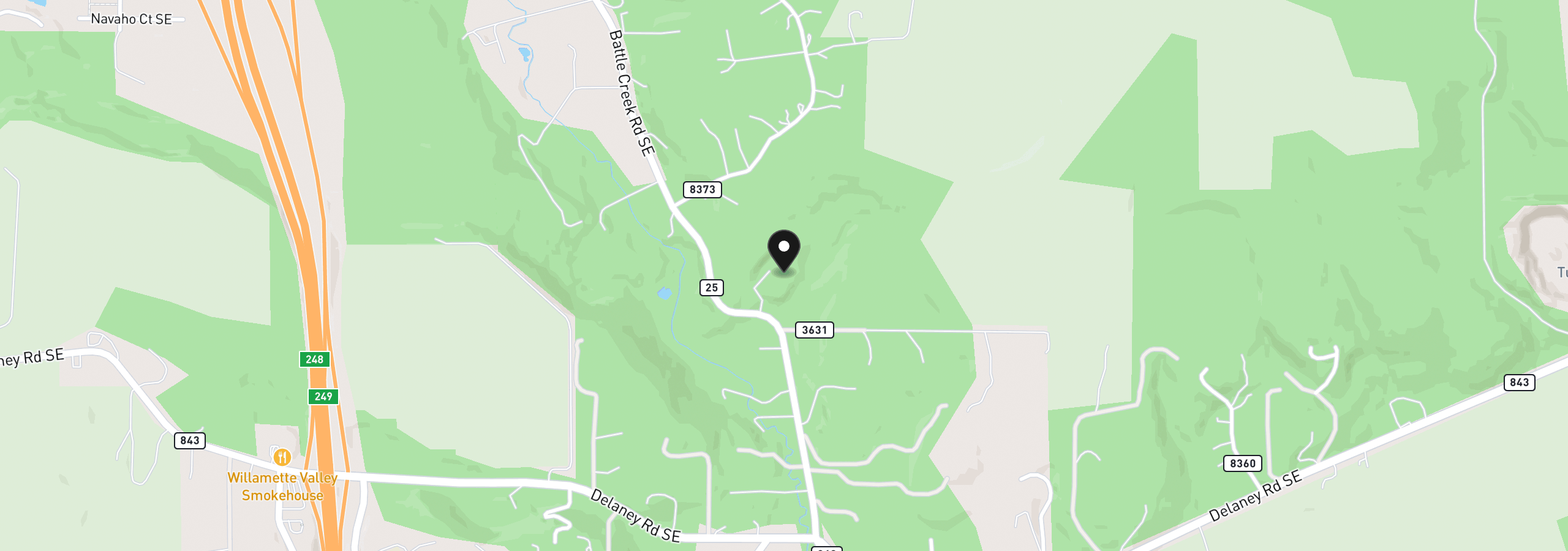 Map showing the location of 7474 Battle Creek Rd, Salem, OR 97317