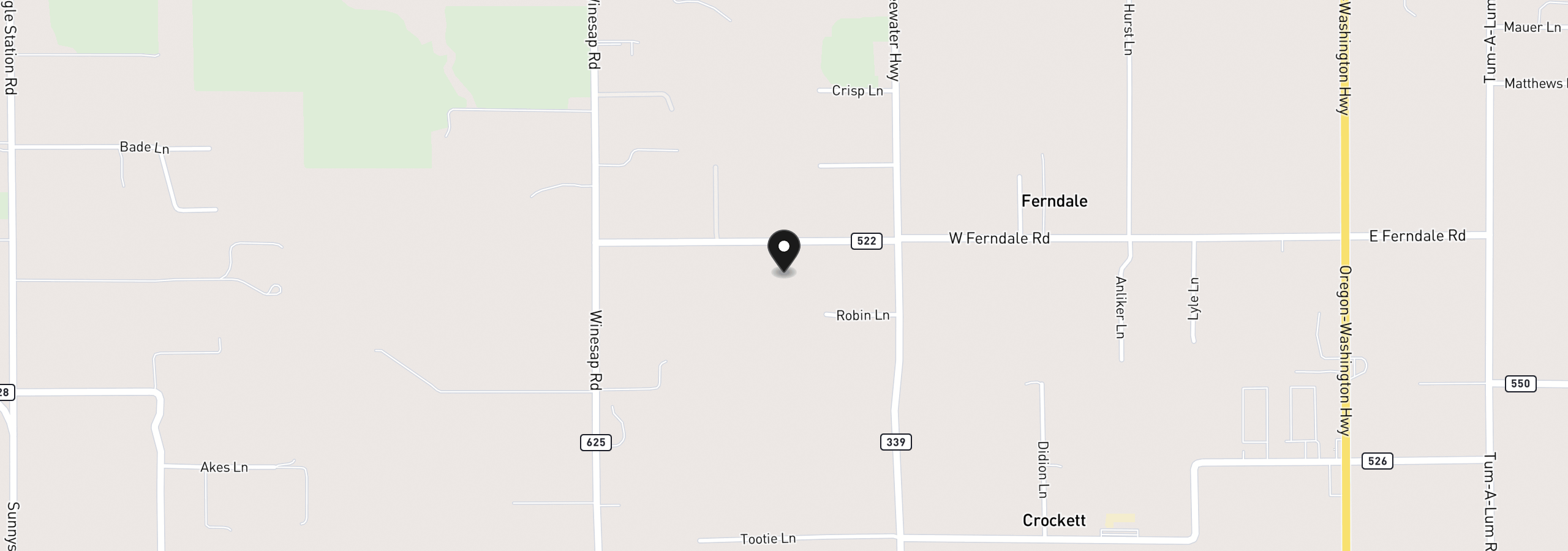 Map showing the location of 53314 W Ferndale Rd, Milton-Freewater, OR 97862