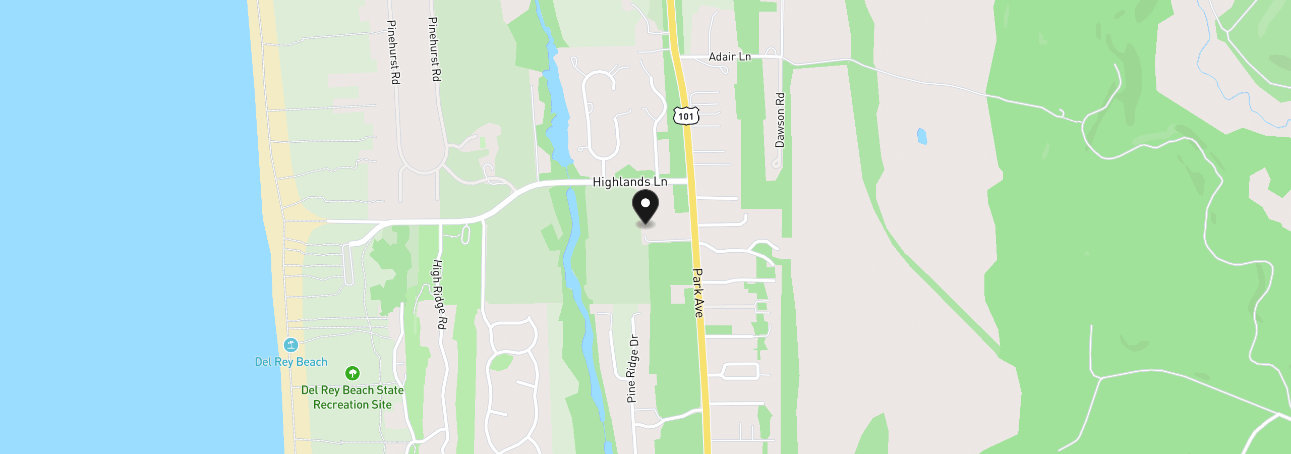 Map showing the location of 88644 Highway 101, Gearhart, OR 97138