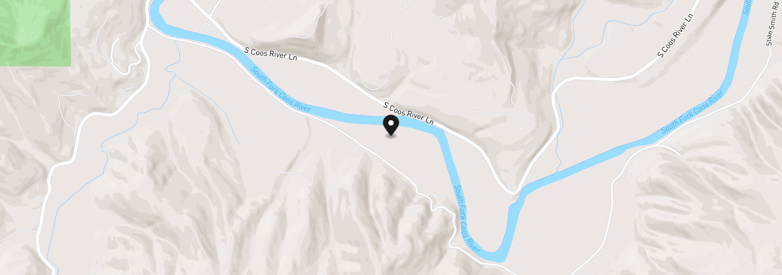 Map showing the location of 0 Stian Smith Rd 605, Coos Bay, OR 97420