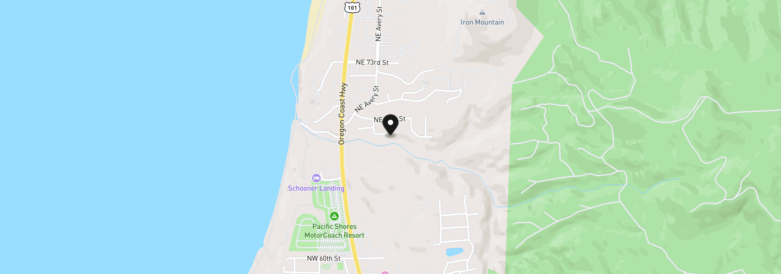 Map showing the location of 280 NE 69th Pl, Newport, OR 97365