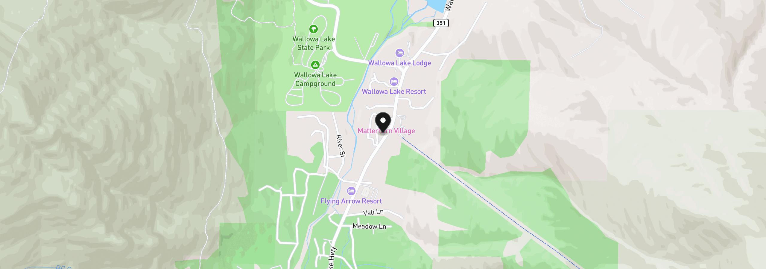 Map showing the location of 59914 Wallowa Lake Hwy, Joseph, OR 97846