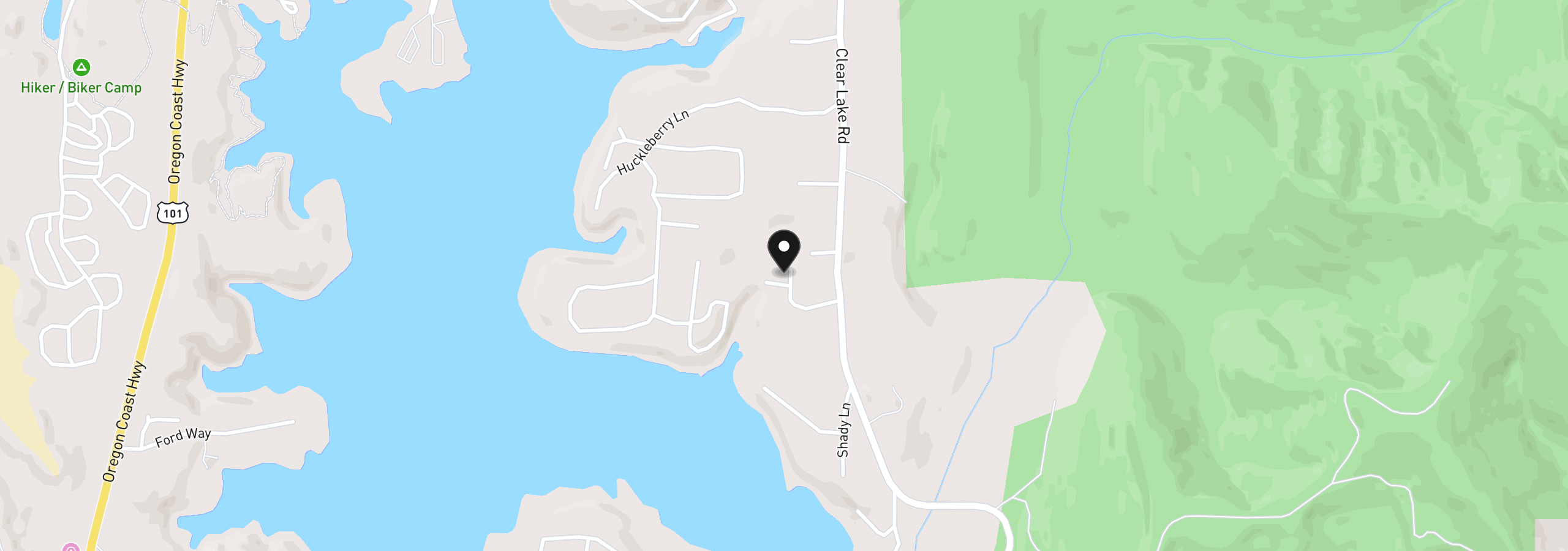 Map showing the location of Peninsula Rd 111, Florence, OR 97439