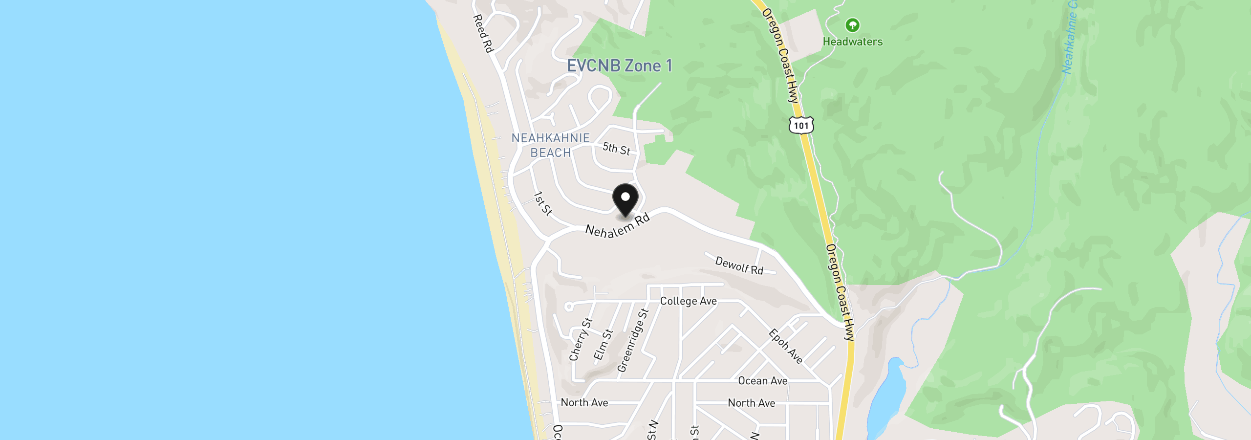 Map showing the location of 8194 Nehalem Rd, Nehalem, OR 97131