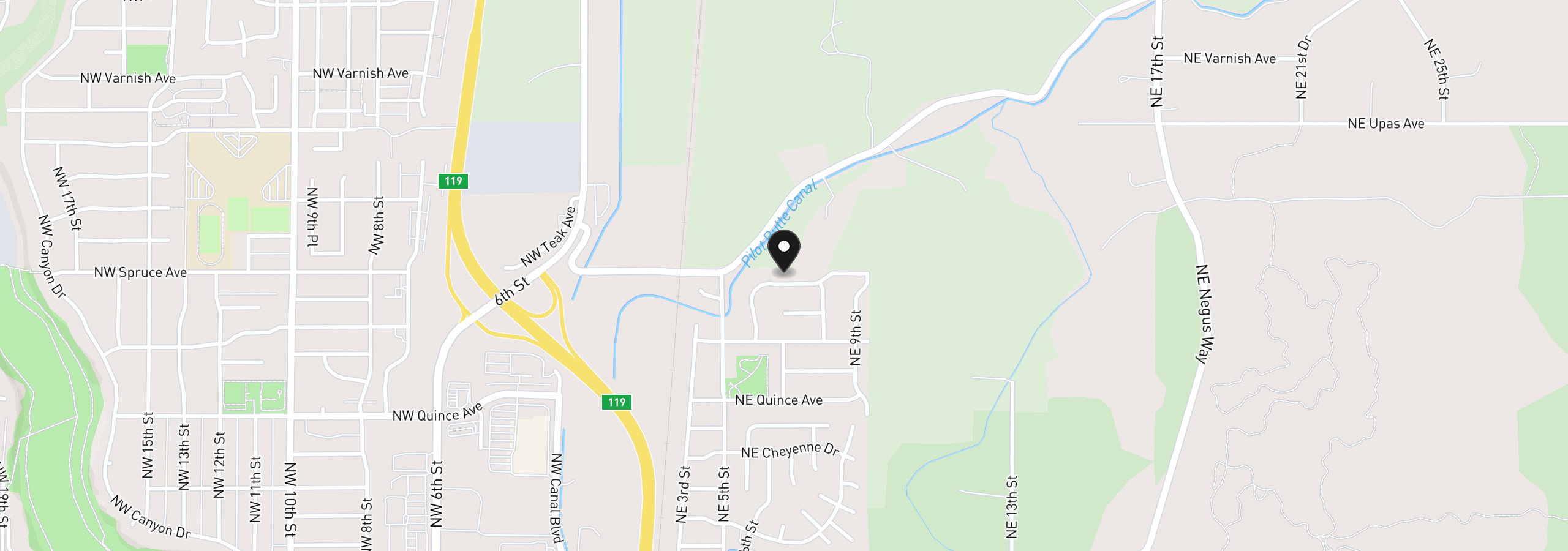 Map showing the location of 2721 NE 6th Dr, Redmond, OR 97756