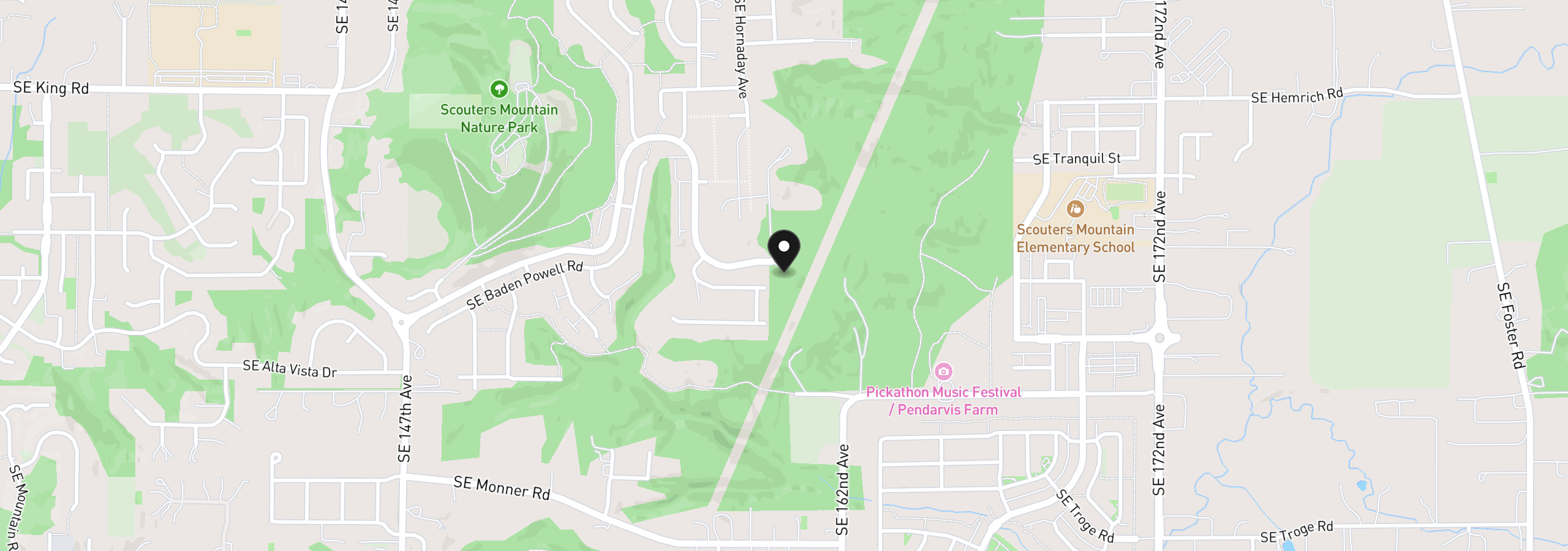 Map showing the location of 10534 SE Vradenburg Rd, Happy Valley, OR 97086