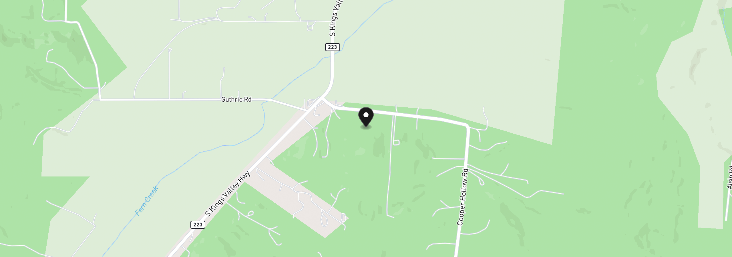 Map showing the location of Cooper Hollow Rd, Dallas, OR 97338