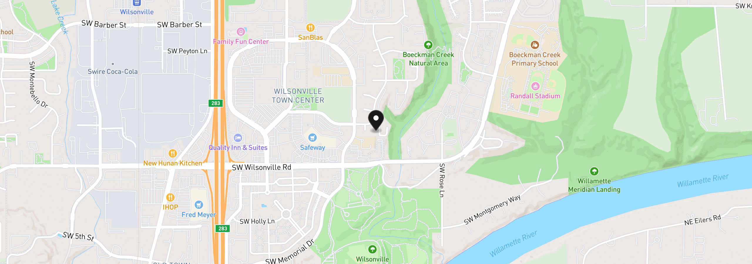 Map showing the location of 29750 SW Courtside Dr 6, Wilsonville, OR 97070