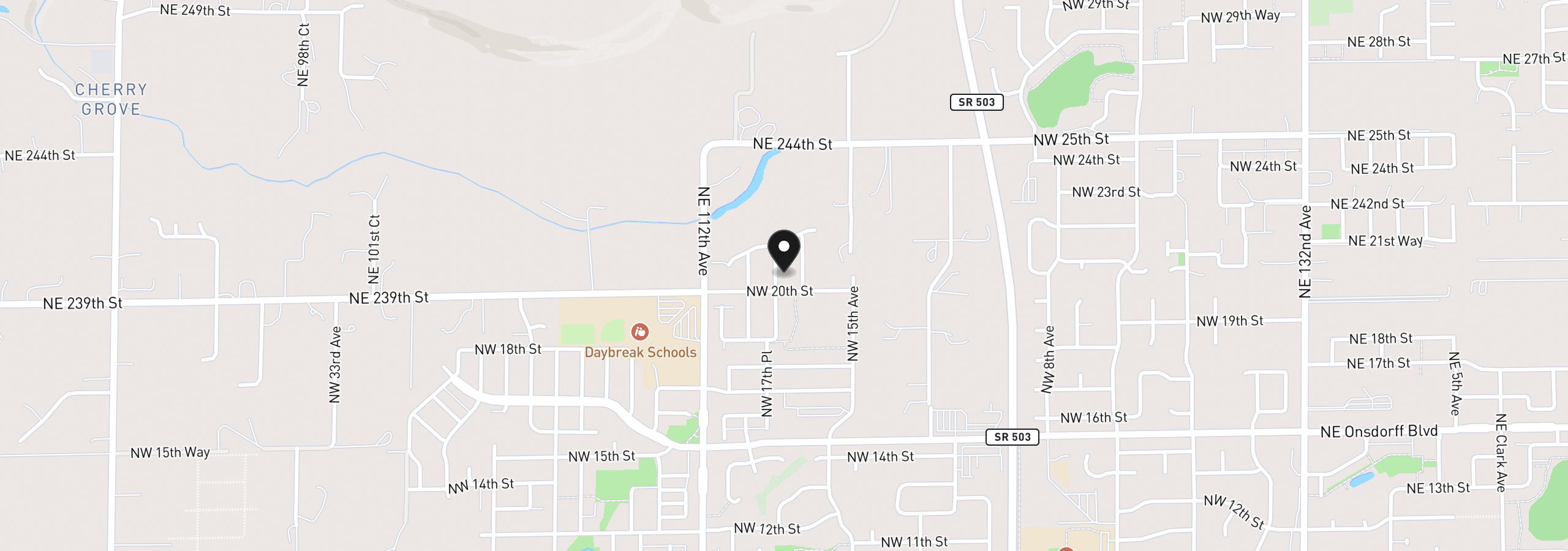 Map showing the location of 2009 NW 17th Pl, Battle Ground, Wa 98604
