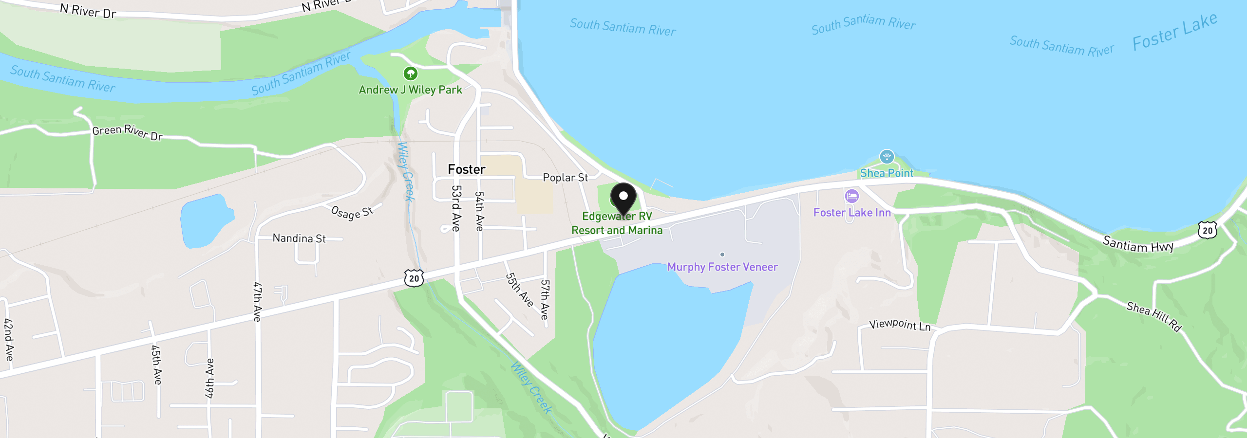 Map showing the location of Nandiana St., Sweet Home, OR 97386