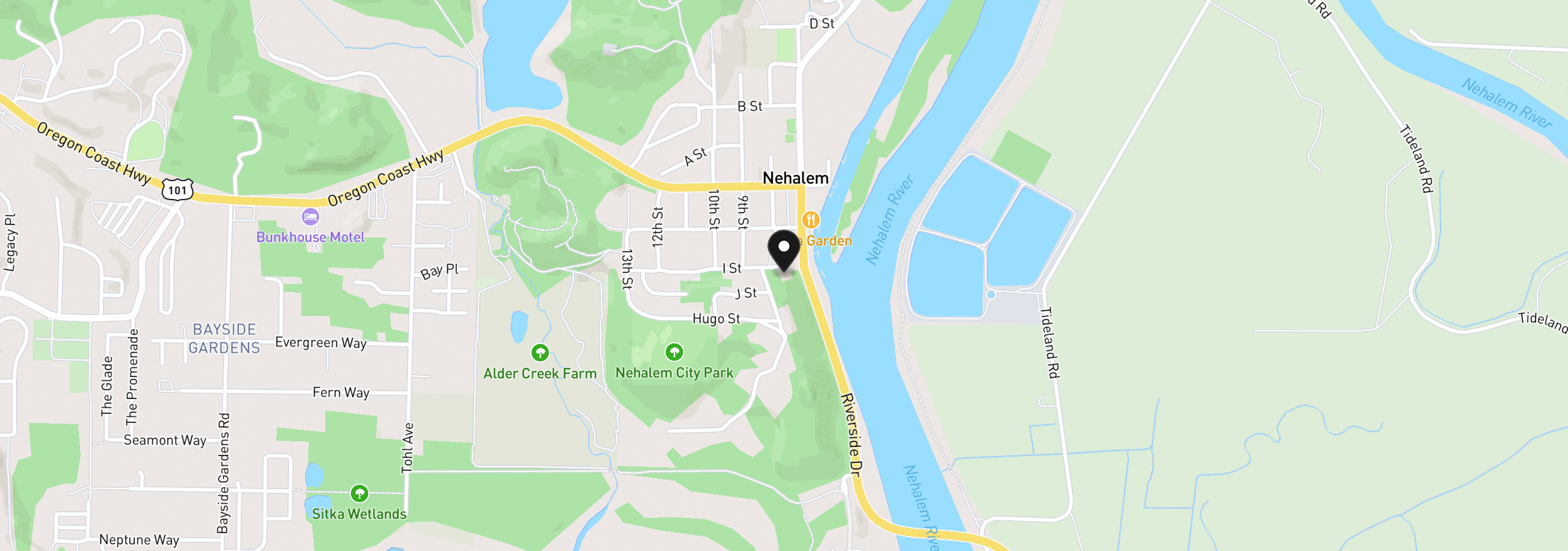 Map showing the location of 13005 I St, Nehalem, OR 97131