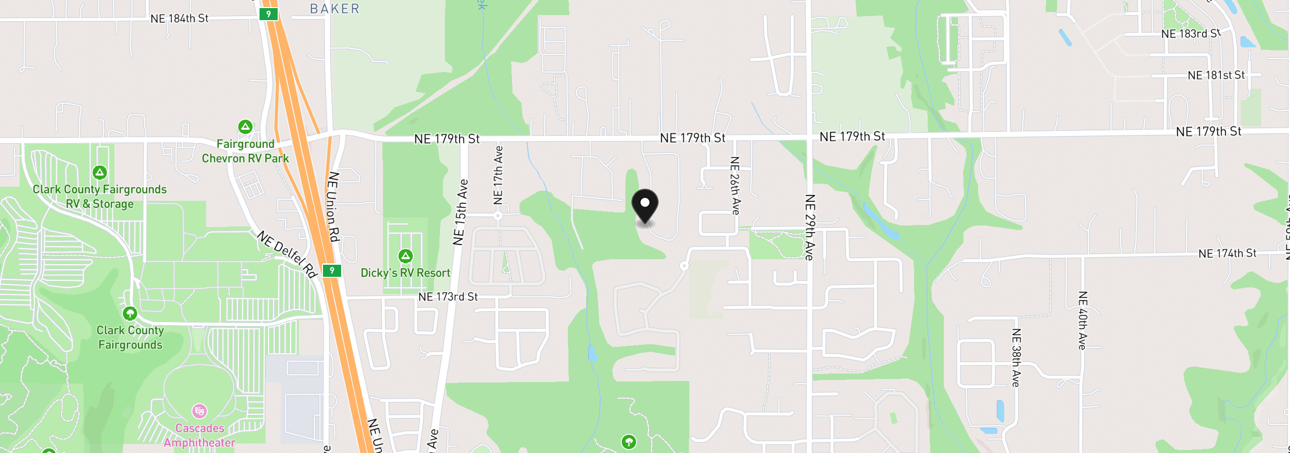 Map showing the location of 2217 NE 179th St 82, Ridgefield, Wa 98642