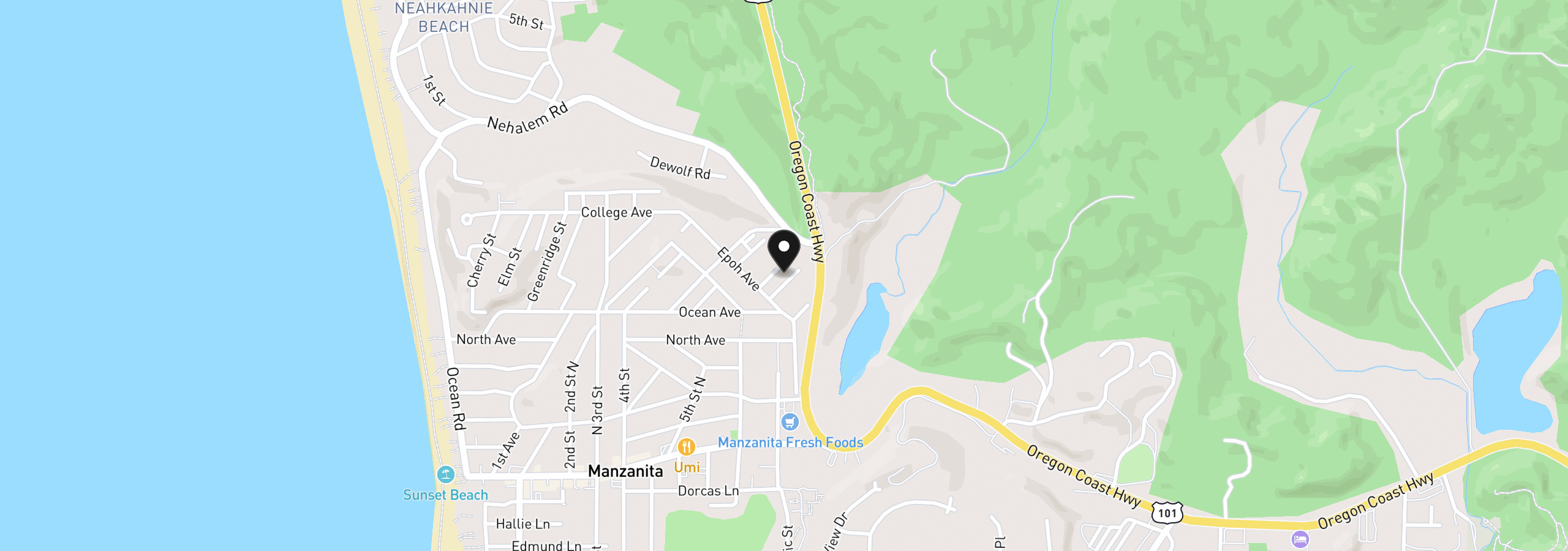 Map showing the location of 0 18th St 00903, Manzanita, OR 97130