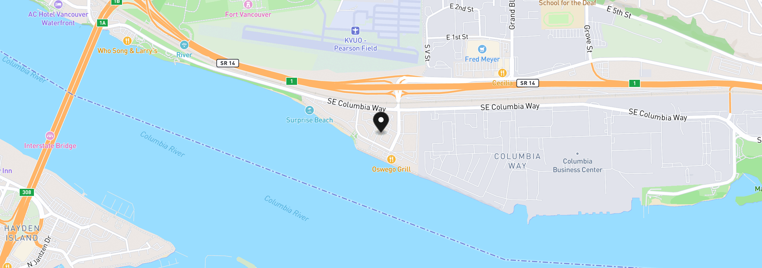 Map showing the location of 738 SE Fairwinds Loop, Vancouver, Wa 98661