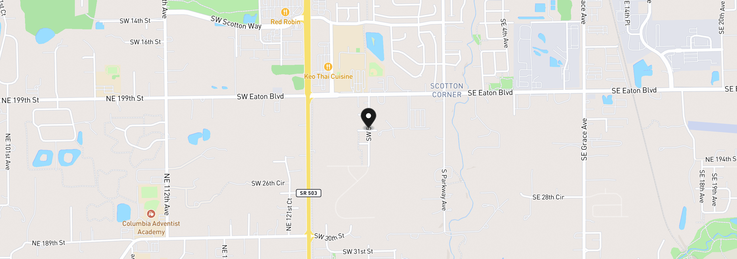 Map showing the location of 2430 SW 5th Pl, Battle Ground, Wa 98604