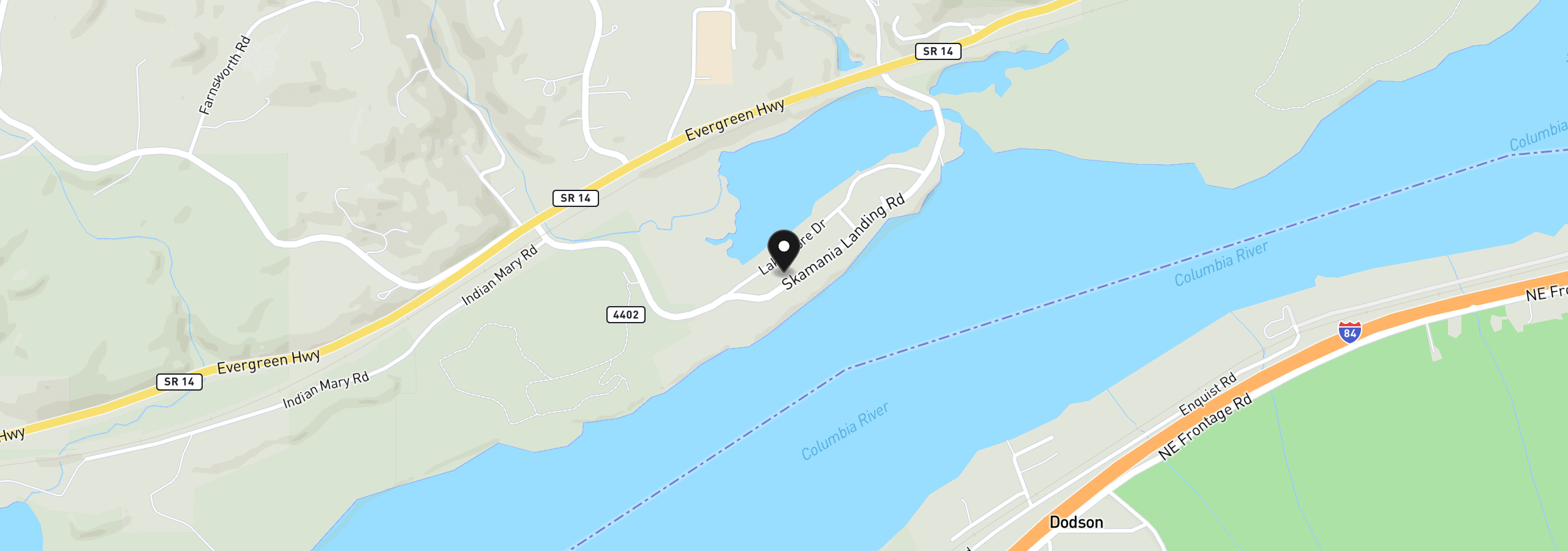 Map showing the location of 531 Skamania Landing Rd, Stevenson, Wa 98648