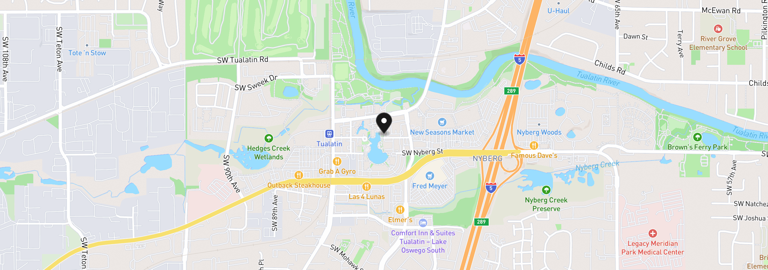 Map showing the location of 8135 SW Seneca St, Tualatin, OR 97062
