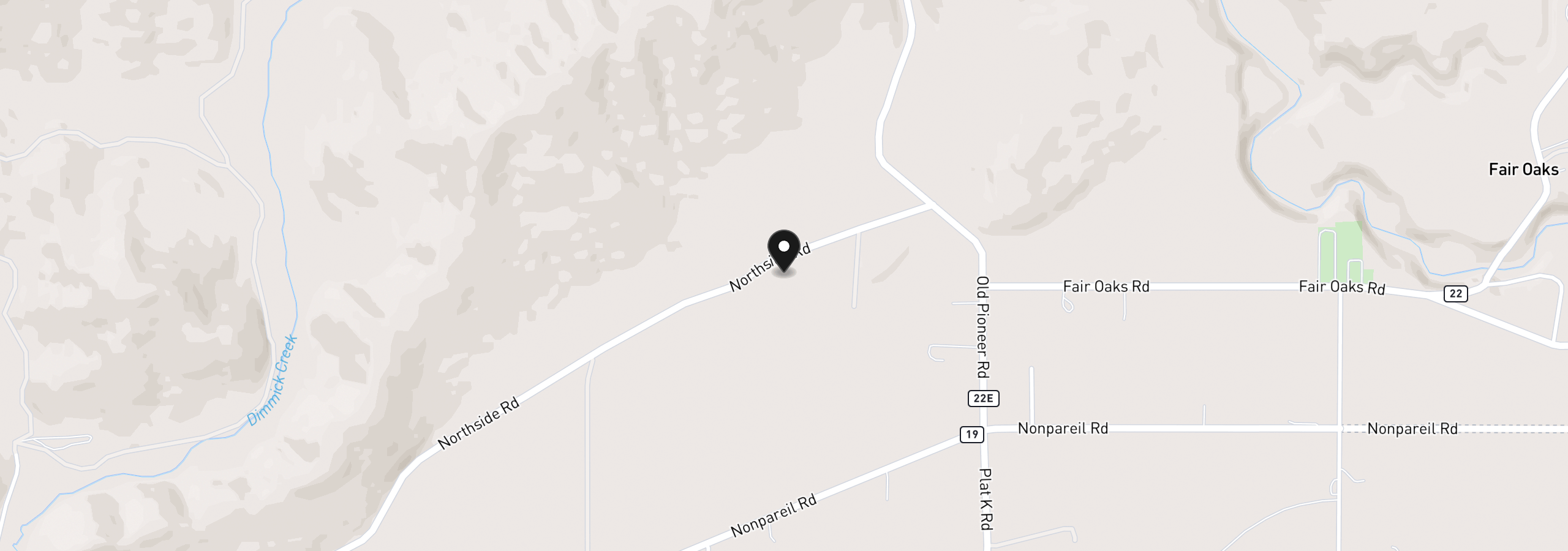 Map showing the location of 2529 Northside Rd, Sutherlin, OR 97479