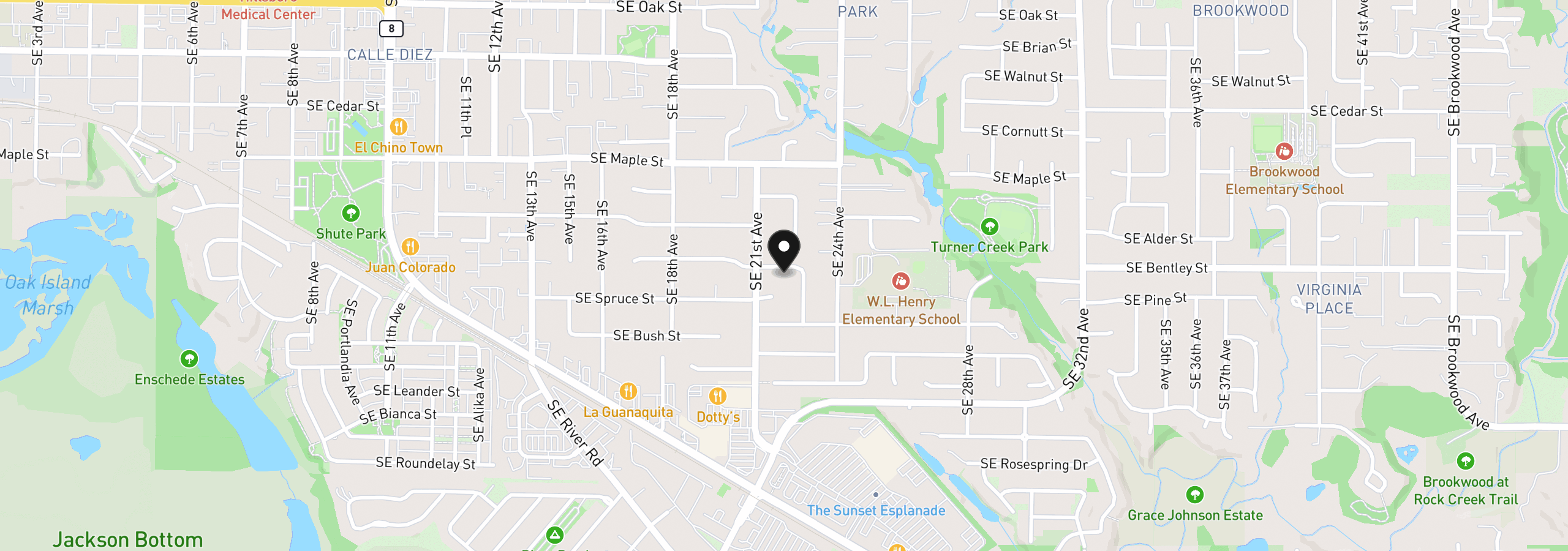 Map showing the location of 2188 SE Pine St, Hillsboro, OR 97123