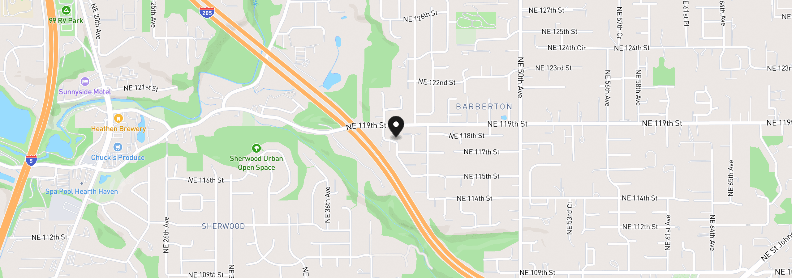 Map showing the location of 4101 NE 119th St, Vancouver, Wa 98686