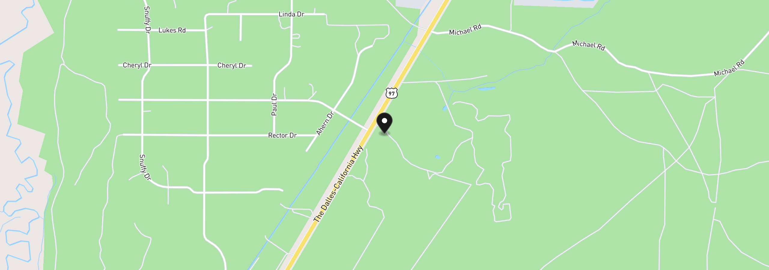 Map showing the location of 148643 Highway 97, Gilchrist, OR 97737