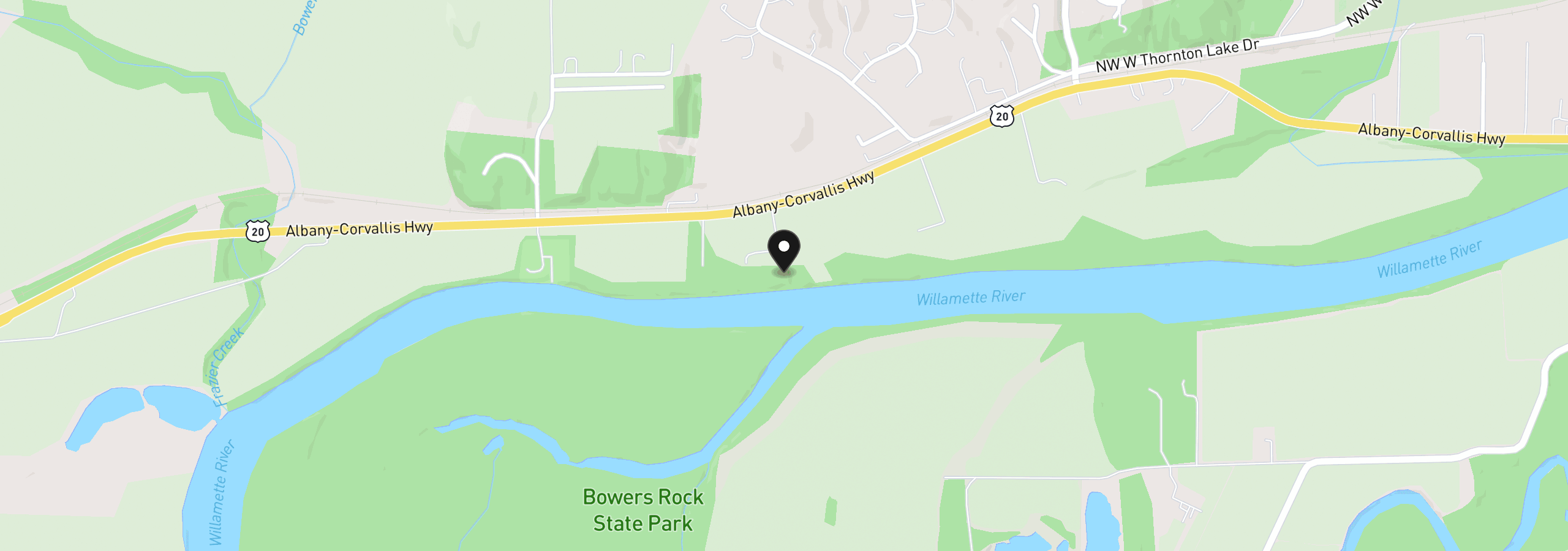 Map showing the location of 4562 NW Highway 20, Albany, OR 97321