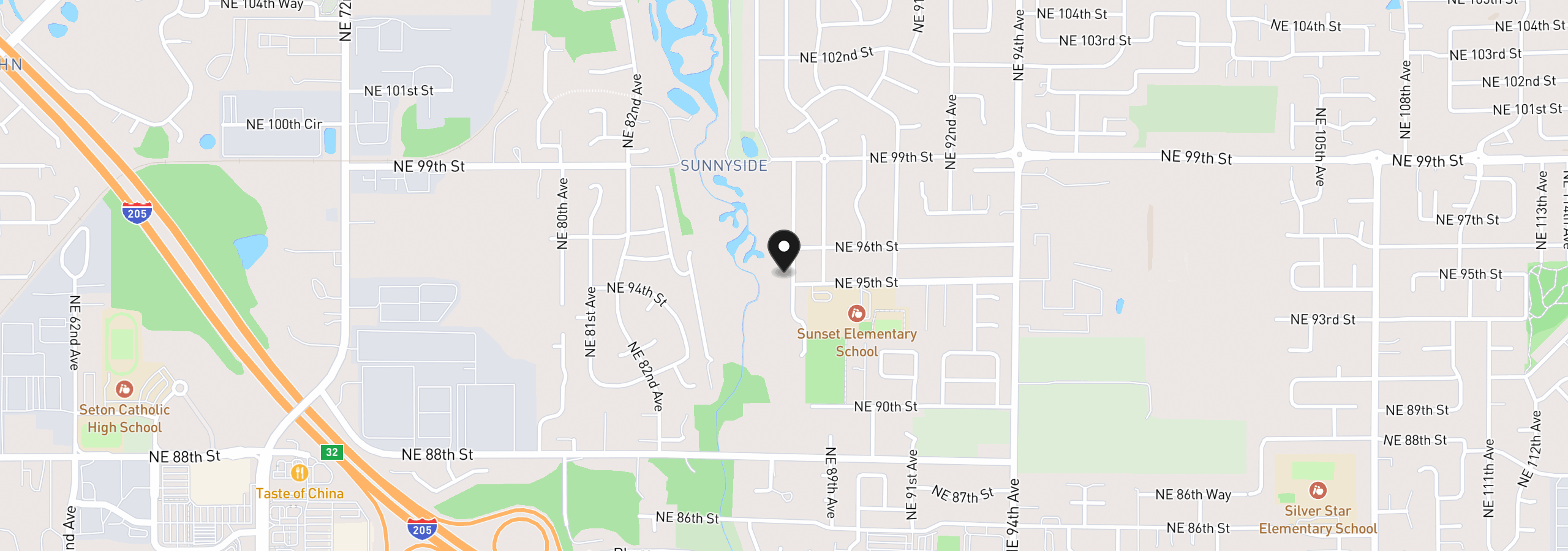 Map showing the location of 9504 NE 87th Ave, Vancouver, Wa 98662