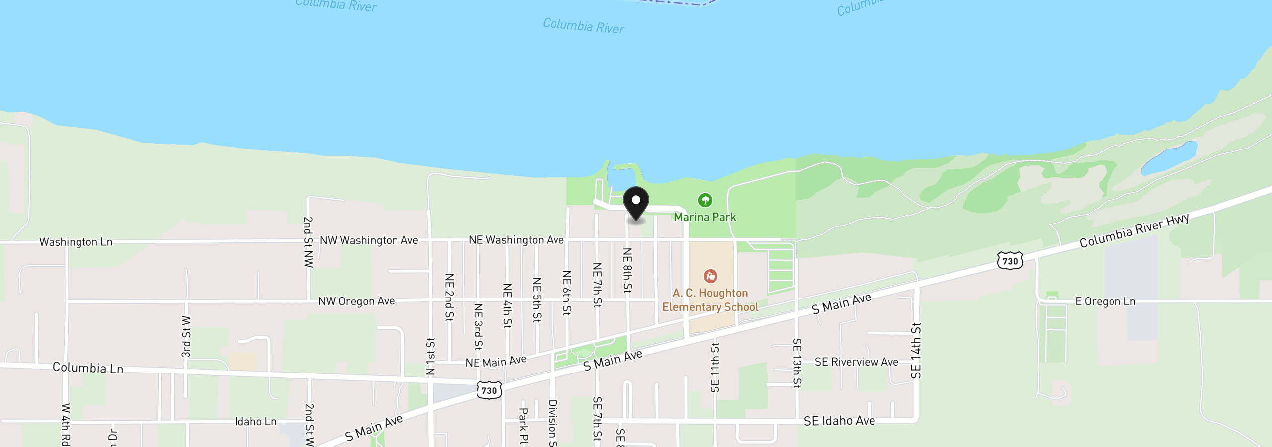 Map showing the location of 420 NE Eighth St, Irrigon, OR 97844