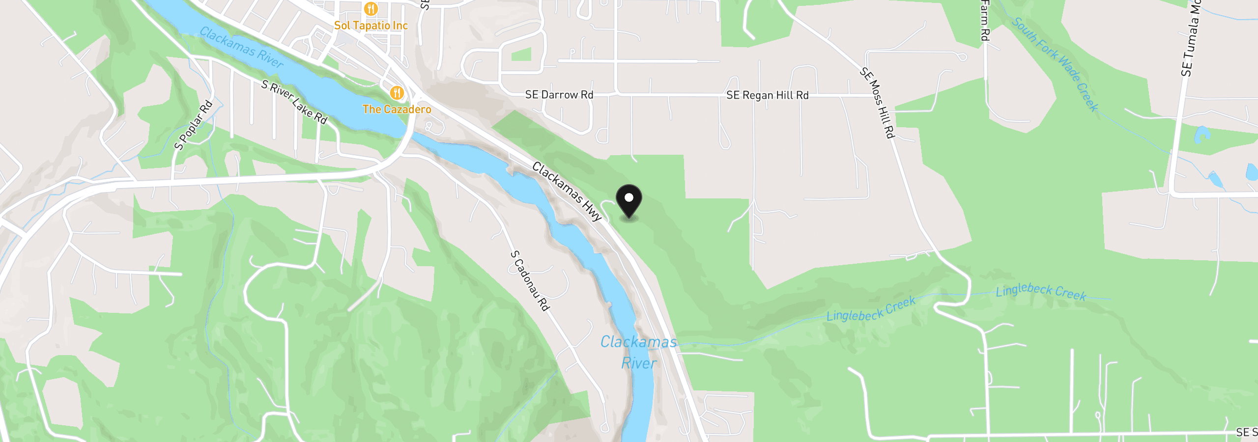 Map showing the location of 33195 SE Highway 224, Estacada, OR 97023