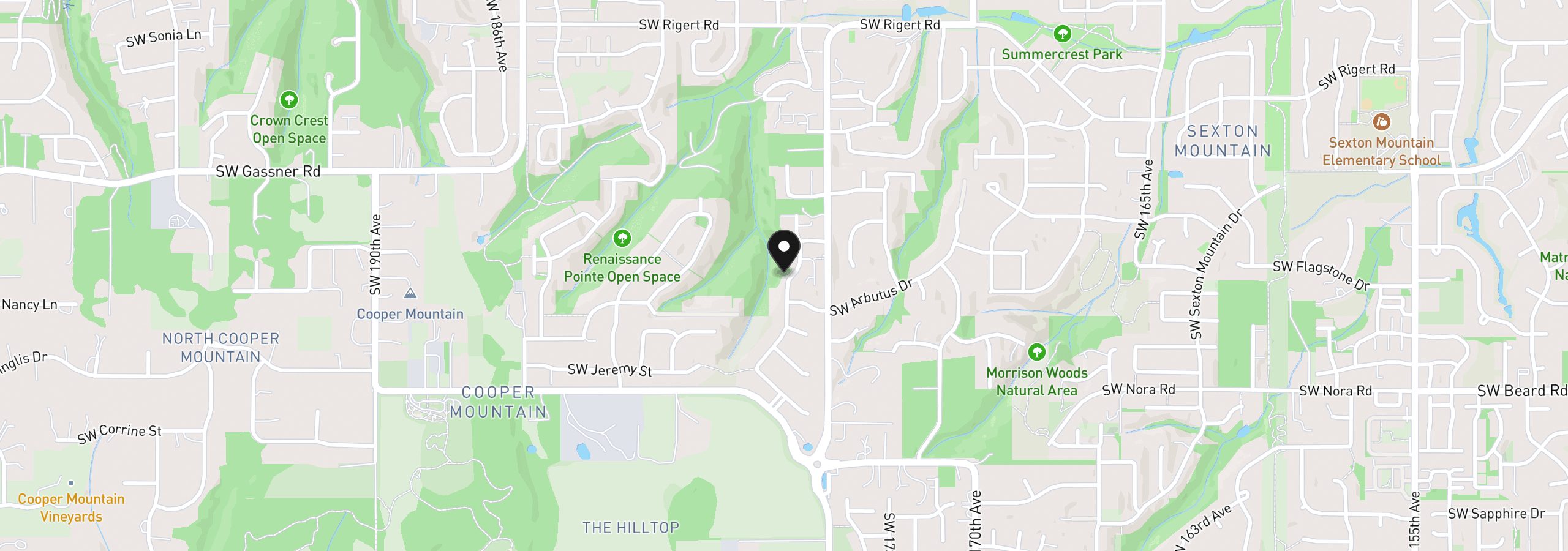 Map showing the location of 8881 SW 176th Ave, Beaverton, OR 97007