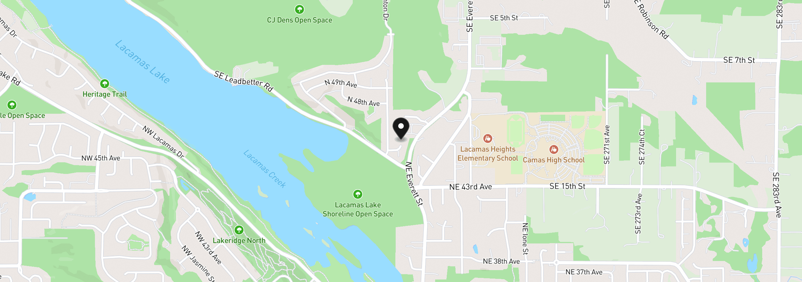 Map showing the location of 145 N 45th Cir, Camas, Wa 98607