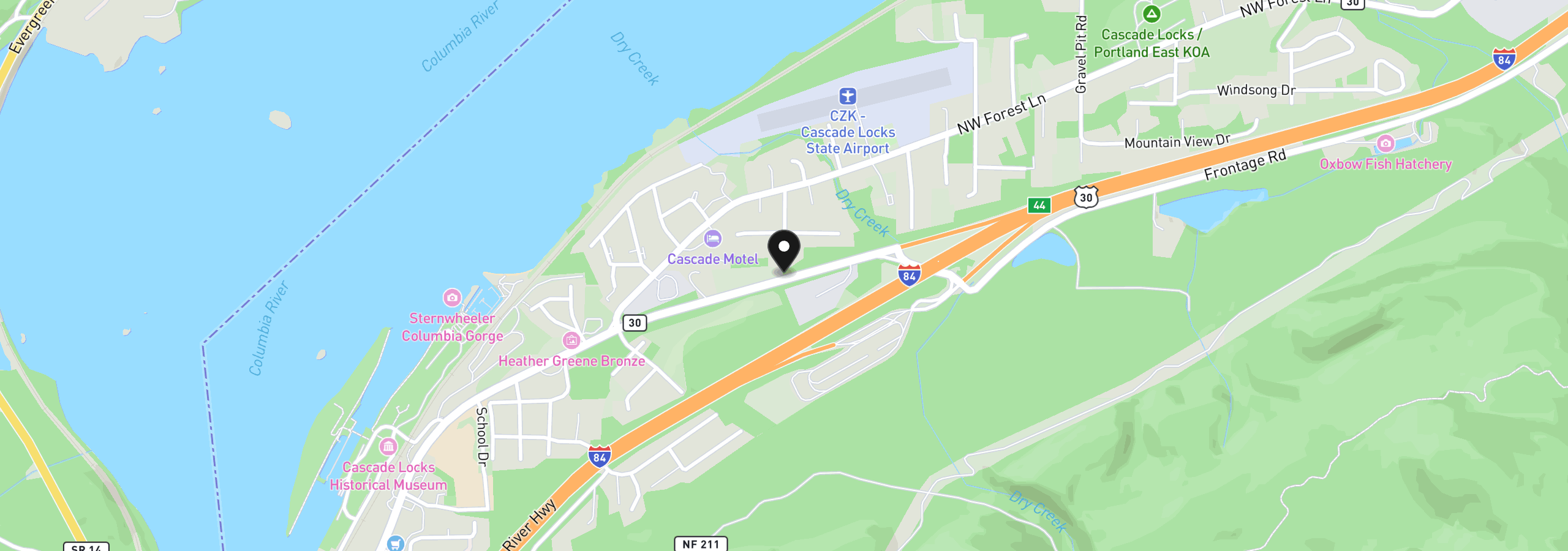 Map showing the location of Manchester Dr Lot 83, Cascade Locks, OR 97014