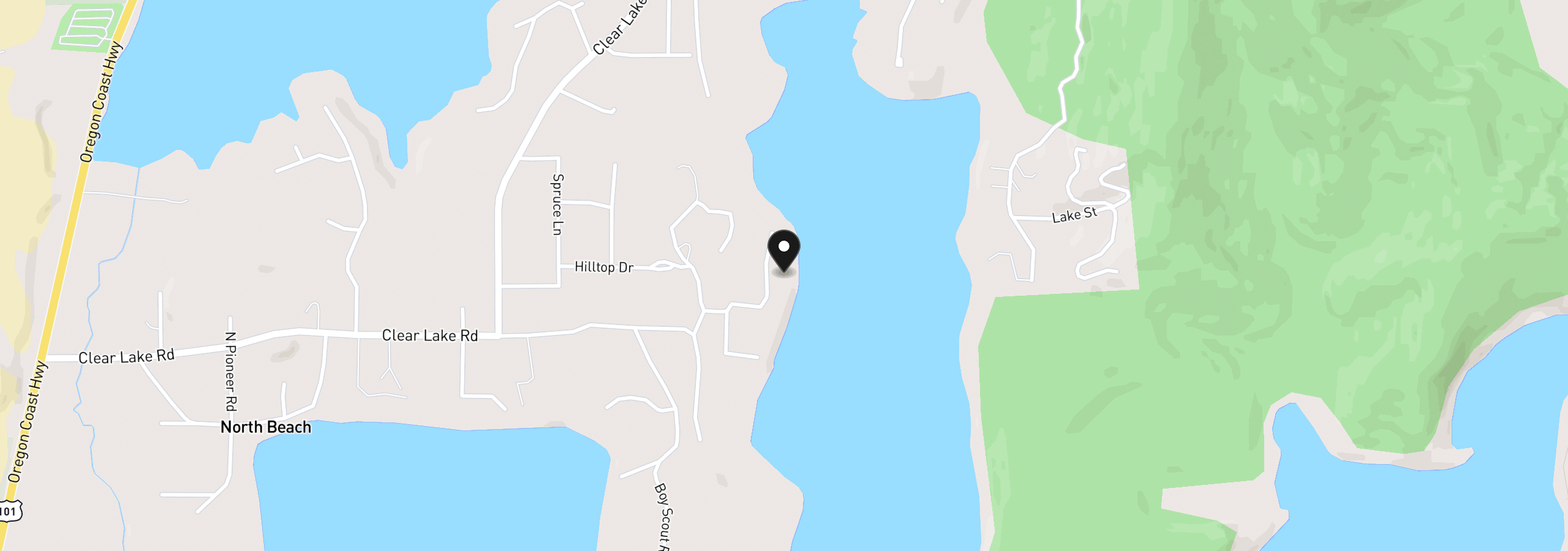 Map showing the location of 5404 Buckskin Bob Rd, Florence, OR 97439